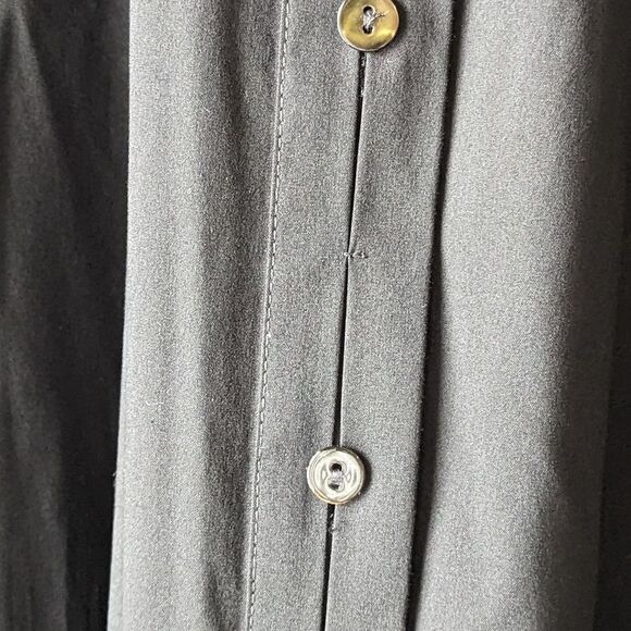 Lafayette 148 Midi Shirt Dress Button Front sz 8 in Black - Picture 9 of 15